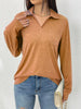 Casual Long Sleeve Polo T-Shirt by Simply Love
