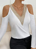 V-Neck Cold Shoulder Long Sleeve T-Shirt by Wild and Free Boutique
