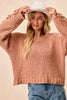 BiBi Chunky Knit Sweater with Flower Detail Sleeves by FitiqueFit