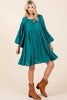 Frill Tie Neck Bell Sleeve Dress For Women – Feminine and Sophisticated Dress with Playful Frill Details and Elegant Bell Sleeves by Stevvex