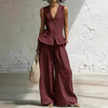 Women's Bohemian Ruffled Sleeveless Tank & Pants Set by FitiqueFit