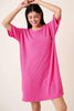 Urban Rib Knit Short Sleeve Tee Dress For Women – Casual and Chic Ribbed Knit Dress with Slit and Pockets For Everyday Outfit by Stevvex