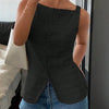 Trendy Square Neck Button Up Vest Top Y2k Going Out Tank Tops by FitiqueFit