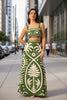 Women's Floral Printed Camisole & High-Waisted Midi Skirt Set by FitiqueFit