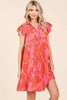 Leaf Print Ruffle Sleeve Tiered Mini Dress For Summer – Fluttering, Playful and Feminine Dress with Layered Details by Stevvex