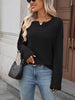 Striped Notched Long Sleeve T-Shirt by Simply Love