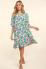 Bubble Sleeve Floral Ruffled Summer Dress For Women – Charming Floral Dress, Feminine Floral Dress, Trendy Bubble Sleeve Dress, Whimsical Ruffled Dress, Elegant Garden Party Dress, Romantic Floral Dress, Chic Bubble Sleeve Dress by Stevvex