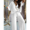 Women’s Lounge Set with Wide Leg Pant by FitiqueFit