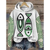 Women’s Printed Hooded Long Sleeve Pullover Sweatshirt by FitiqueFit