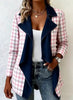 Patchwork Denim Collar Women’s Long-Sleeved Mid-Length Coat by FitiqueFit