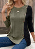 Color Block Ribbed Knit T-Shirt by Simply Love