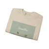 Breathe mountain leaf design Sweatshirt | nature vibes, calming minimal by Tristan’s Treehouse