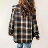 Women's Plaid Button-Up Long Sleeve Jacket by FitiqueFit