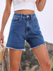 Raw Hem High Waist Denim Shorts