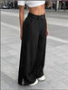 Women's Silky Satin Wide-Leg Trousers – High-Waist Pocket Pants by FitiqueFit