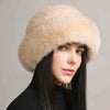 Women’s Mink Hair Winter Hat – Braided Fur Warm Elegant Beanie by FitiqueFit