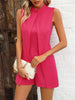 Mock Neck Sleeveless Romper