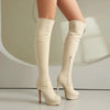 Suede Elastic Over-the-Knee High Heel Riding Boots Women by FitiqueFit