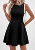 Off-the-Shoulder Sleeveless Fitted Waist Short Dress – A-Line Ruffle Hem by FitiqueFit