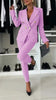 Lapel Button-Down Jacket & Slim-Fit Trousers Suit – 15 Colors XS–XXL by FitiqueFit