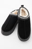 Black Contrast Print Suede Plush Lined Snow Boots