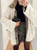 Modern Cozy Women Luxuriously Cozy Contrast Button Up Sherpa Jacket with Pockets For Fall & Winter by Stevvex