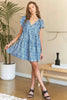 New Summer Printed V-Neck Ruffle Sleeve Mini Dress For Summer – Feminine Floral Print Dress, Stylish, Fashionable, Flirty & Fun by Stevvex