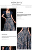 Light Luxury Minority Princess Court Oil Painting Style Tube Top Blue Evening Dress