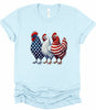 Patriotic Chickens USA Crew Neck Softstyle Tee by Ocean & 7th