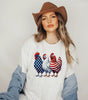 Patriotic Chickens USA Crew Neck Softstyle Tee by Ocean & 7th