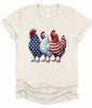 Patriotic Chickens USA Crew Neck Softstyle Tee by Ocean & 7th