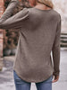 Pleated Square Neck Long Sleeve T-Shirt by Simply Love