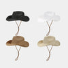 Women's Panama Straw Woven Sun Hat – Windproof Sequin Detail Beach Hat by FitiqueFit
