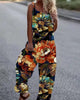 Women's Butterfly Print Overalls – Sleeveless Loose Fit Suspender Pants by FitiqueFit