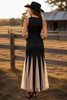 Noir Tulle Black Knit Maxi Dress by Neon Spur