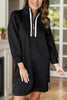 Classic Textured Zip Mini Dress Trendy Long Sleeve Dress for Women Modern Dress by Stevvex