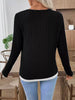 Ribbed Knit Long Sleeve Fake Two-Piece T-Shirt by Simply Love