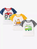 Children's Cartoon Vehicle Graphic Raglan Sleeve T-Shirts by Simply Love