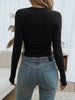 Slim Fit Ruched Long Sleeve T-Shirt by Simply Love