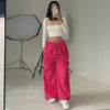 Women's High-Waist Lace-Up Straight-Leg Cargo Pants – Loose Fit by FitiqueFit