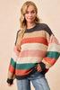 BiBi Stripes Color Block Chunky Sweater by FitiqueFit