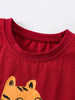 Children's Cartoon Tiger Graphic Ruffle Sleeve T-Shirt by Simply Love