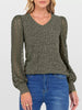 Lace Sleeve V-Neck T-Shirt by Simply Love