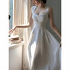 Niche High Sense Dignified Goddess Fan High End Light Luxury Square Collar Socialite Fairy Long Dress Female