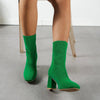 Knitted Round-Toe Sock Boots — High Heel Booties Women by FitiqueFit