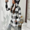 Plaid Hooded Sherpa-Lined Long Coat with Pockets by FitiqueFit