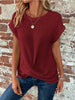 Women’s Textured Cuff Short‑Sleeve Tee by FitiqueFit