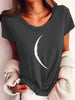 Wide Collar Printed T-Shirt – Casual Short Sleeve Top for Women by FitiqueFit