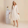 Floral Long Sleeve V-Neck Pleated Midi Dress – High Waist Flared Hem by FitiqueFit