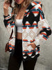 Modern Women Geometric Zip-Up Sherpa Jacket With Hood And Pockets Stylish Winter Jacket by Stevvex